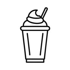 Simple outline milkshake icon on a clean white background