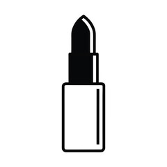 Simple lipstick outline icon with a clean white background