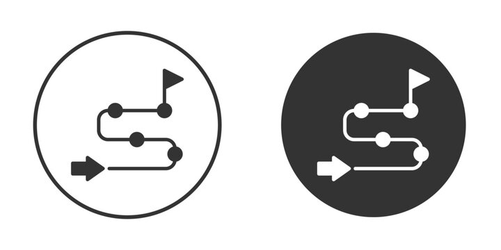 Milestone icon concept, simple flat design. Clipart vecot in black colors