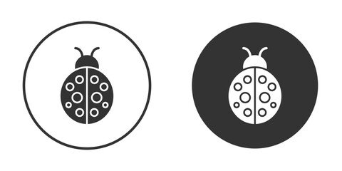 Ladybug icon concept, simple flat design. Clipart vecot in black colors