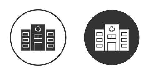 Hospital icon concept, simple flat design. Clipart vecot in black colors