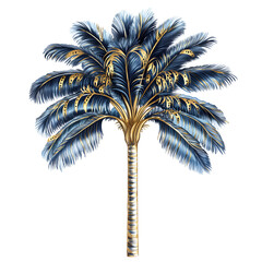 Majestic Blue Palm Tree Illustration for Creative Designs