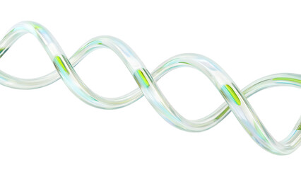 Emerald Genome &ndash; Glass-Like DNA Double Helix with Green Accents on Dark Background
