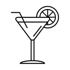 Clean outline cocktail glass icon on a white background