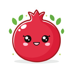 Obraz premium Collection of Hand-Drawn Carrot Sketches with Sliced Parts and Botanical Root Details, Plus Cute Kawaii Pomegranate in Solid Red Color with Bold White Contour and Flat Vector Design