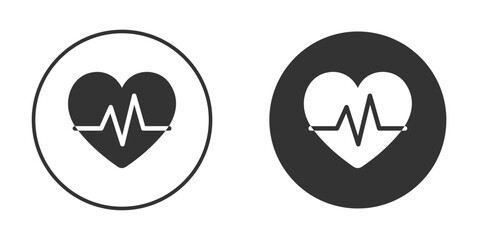 ECG icon concept, simple flat design. Clipart vecot in black colors