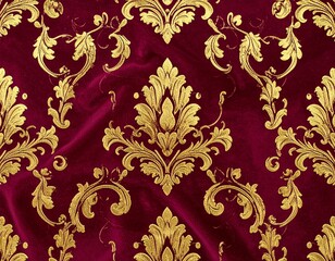 Baroque Gold Frame Pattern on Deep Velvet