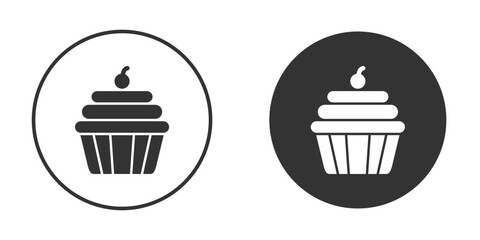 Cup Cake icon concept, simple flat design. Clipart vecot in black colors
