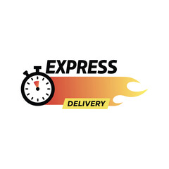 express delivery vector art silhouette glyph icon illustration on white background minimalist flat black bold
