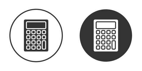 Calculator icon concept, simple flat design. Clipart vecot in black colors