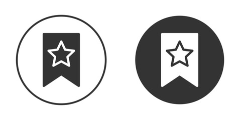 Bookmark star icon concept, simple flat design. Clipart vecot in black colors