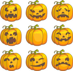 Halloween Cartoon Pumpkin – Jack O’Lantern Vector Illustration