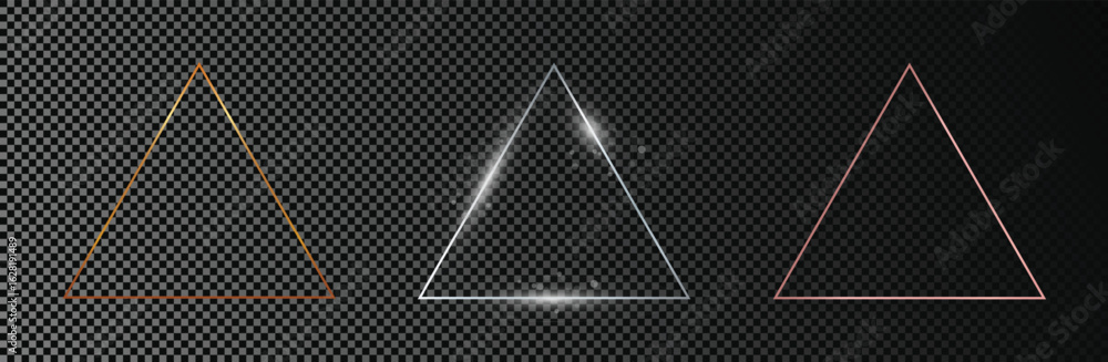 Wall mural set of three triangle frame
