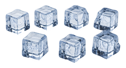 Crisp, clear ice cubes ready to chill beverages, capture refreshing summer vibes, or add a cool touch to any project.