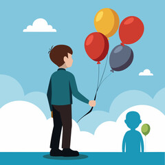 boy and girl with balloons