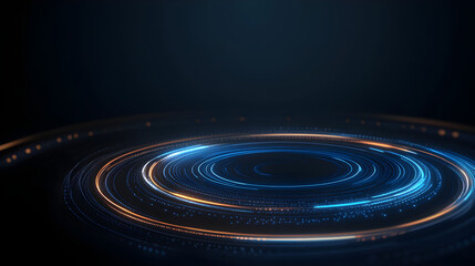 Obraz premium abstract blue circle light technology background