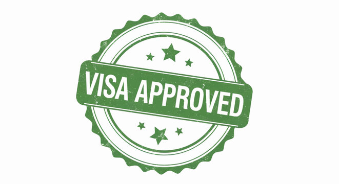 Green visa approved rubber stamp vector illustration design.