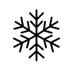 Obraz premium Simple Black Outline Snowflake Isolated Icon 