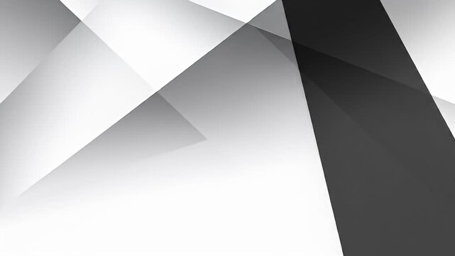 Geometric abstract with overlapping white and gray triangles and gradients