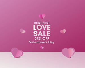 happy birthday card with pink hearts