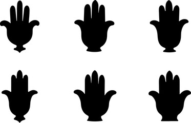 Obraz premium Hamsa Hand Symbol Variations vector bundle