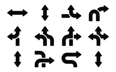 Vector art of collection of various arrow icons isolated on white background for your design projects