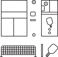 Pickleball Court and Layout Icons – Dimensions, Zones, Lines, Net Height, and Scoring System