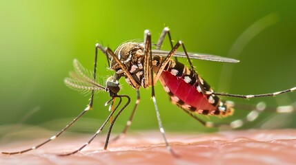 Mosquitoes sucking blood is a common biological phenomenon primarily observed in female mosquitoes, as they require blood meals to obtain essential proteins and iron for egg developmen