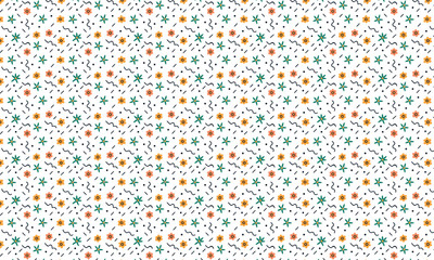 Seamless pattern, abstract organic line, memphis dots, flowers peonies, white backgrounds vector art illustration