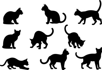 Black Cat Silhouette Collection vector