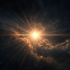 Obraz premium Radiant starburst in dark space