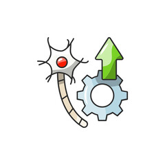 Neural Path Icon, Machine Learning Flow Directional Arrow