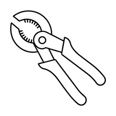 Sharp Circular Pipe Cutter Tool Icon Industrial Equipment Graphic for Website or App