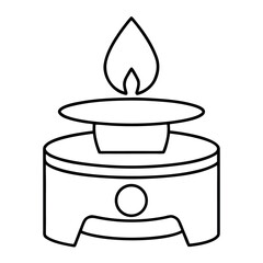 Small Combustion Burner Detailed Vector Illustration of an Oil Burner with Droplet Detail