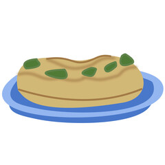 vector illustration of a slice of bagel bread jalapeño pastries sandwich