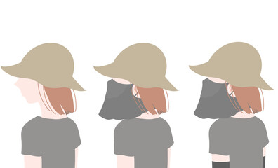 紫外線対策をしている女性