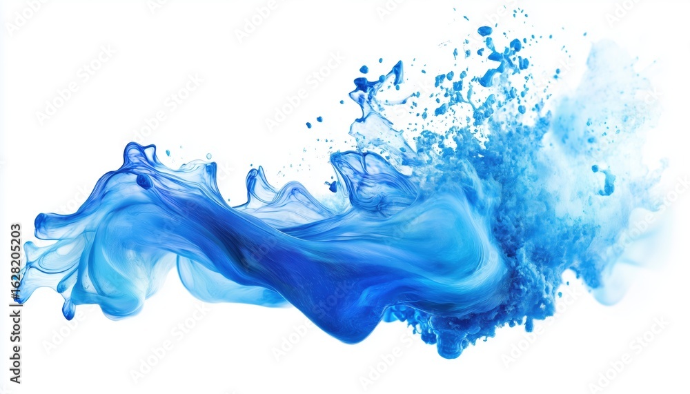 Aufkleber abstract ink swirl border on white with liquid motion in water creating a paint splash effect.