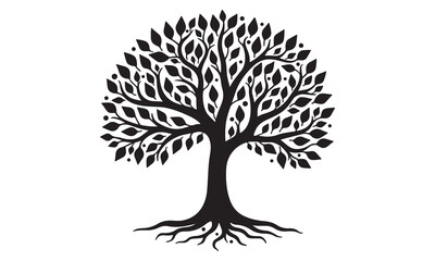 Black silhouette trees set for nature themed concept.