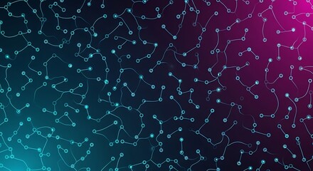 Abstract Network Connections: Teal and Magenta Gradient, Futuristic Technology Background