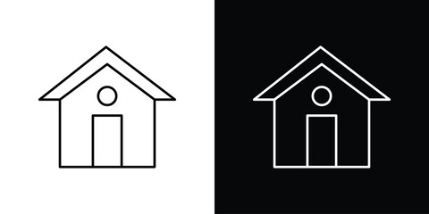 Real estate icon or logo, simple minimal style. outline doodle icon.