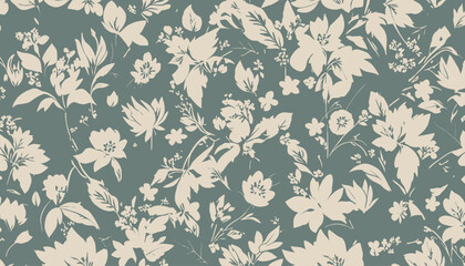 Minimalist Floral Seamless Pattern &ndash; Pastel Vector Background