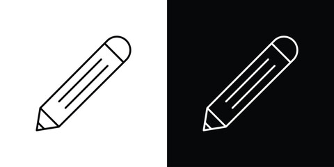 Pencil icon or logo, simple minimal style. outline doodle icon.