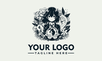 Epic Black Vector of Anime Hero Protecting Earth from Destruction and Waste