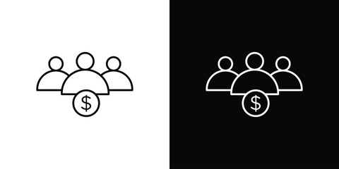 Mutual funds icon or logo, simple minimal style. outline doodle icon.