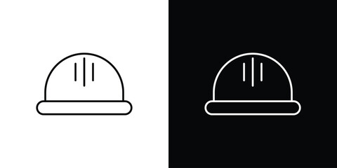 Kettlebell icon or logo, simple minimal style. outline doodle icon.
