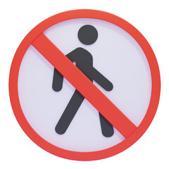 No pedestrians allowed sign symbol red circle prohibition icon safety illustration