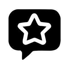 Outline Simple Star Inside Speech Bubble Social Media Icon