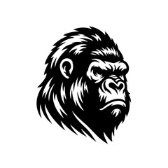Fierce Gorilla Head Mascot Vector Illustration.