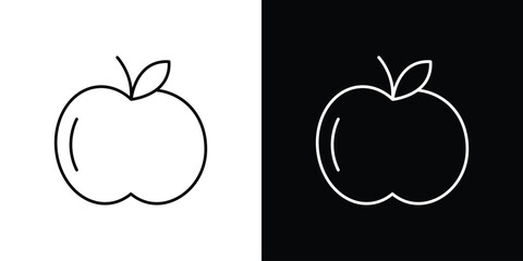 Apple icon or logo, simple minimal style. outline doodle icon.