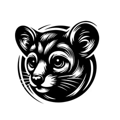 Stylized Kinkajou Head Vector Illustration.